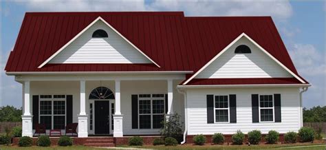 white house with burgundy metal roof|Best Roof Colors for a White House .